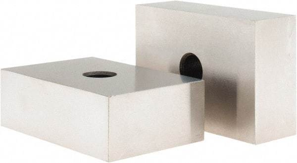 Value Collection - 0.0001 Squareness Per Inch, Hardened Steel, 1-2-3 Block with 1 Hole Setup Block - 0.0001 to 0.0007 Inch Overall Tolerance, 3/8 - 16 Inch Tapped Hole Size, 56-60 HRC Hardness, Sold As Matched Pair - Best Tool & Supply