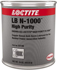 Loctite - 1 Lb Can High Purity Anti-Seize Lubricant - Copper, 1,800°F, Copper - Best Tool & Supply