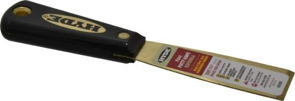 Hyde Tools - 1-1/4" Wide Brass Putty Knife - Stiff, Nylon Handle, 7.6" OAL - Best Tool & Supply