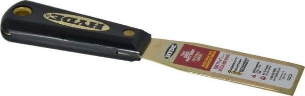 Hyde Tools - 1-5/16" Wide Brass Putty Knife - Stiff, Nylon Handle, 7-3/4" OAL - Best Tool & Supply