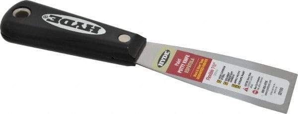 Hyde Tools - 1-1/2" Wide Steel Putty Knife - Flexible, Nylon Handle, 7-3/4" OAL - Best Tool & Supply