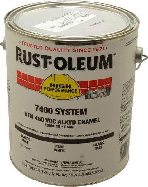 Rust-Oleum - 1 Gal White Flat Finish Industrial Enamel Paint - Interior/Exterior, Direct to Metal, <450 gL VOC Compliance - Best Tool & Supply