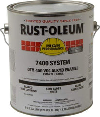 Rust-Oleum - 1 Gal White Semi Gloss Finish Industrial Enamel Paint - Interior/Exterior, Direct to Metal, <450 gL VOC Compliance - Best Tool & Supply