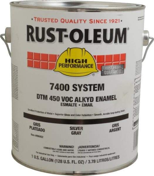 Rust-Oleum - 1 Gal Silver Gray Gloss Finish Industrial Enamel Paint - Interior/Exterior, Direct to Metal, <450 gL VOC Compliance - Best Tool & Supply