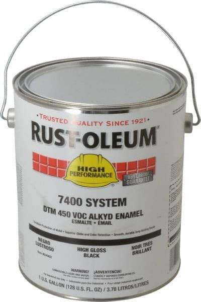 Rust-Oleum - 1 Gal Black High Gloss Finish Industrial Enamel Paint - Interior/Exterior, Direct to Metal, <450 gL VOC Compliance - Best Tool & Supply