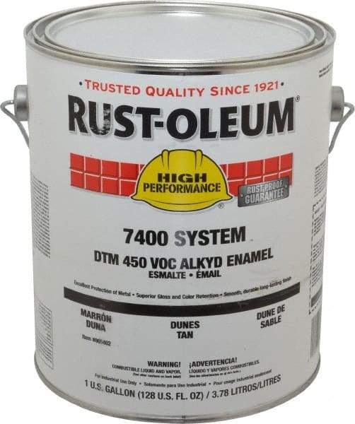 Rust-Oleum - 1 Gal Dunes Tan Gloss Finish Industrial Enamel Paint - Interior/Exterior, Direct to Metal, <450 gL VOC Compliance - Best Tool & Supply