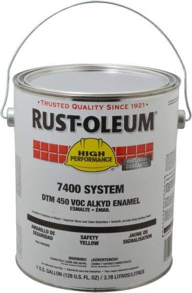 Rust-Oleum - 1 Gal Safety Yellow Gloss Finish Industrial Enamel Paint - Interior/Exterior, Direct to Metal, <450 gL VOC Compliance - Best Tool & Supply