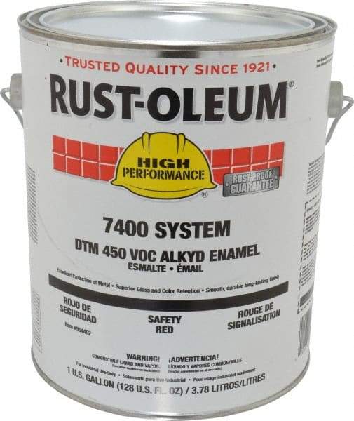 Rust-Oleum - 1 Gal Safety Red Gloss Finish Industrial Enamel Paint - Interior/Exterior, Direct to Metal, <450 gL VOC Compliance - Best Tool & Supply