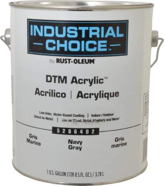 Rust-Oleum - 1 Gal Navy Gray Semi Gloss Finish Alkyd Enamel Paint - Interior/Exterior, Direct to Metal, <250 gL VOC Compliance - Best Tool & Supply