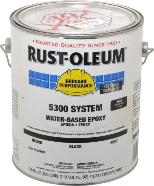 Rust-Oleum - 1 Gal High Gloss Black Water-Based Epoxy - 200 to 350 Sq Ft/Gal Coverage, <250 g/L VOC Content - Best Tool & Supply