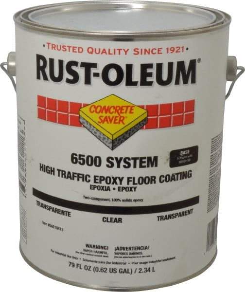 Rust-Oleum - 1 Gal High Gloss Clear Epoxy - 100 at 16 mils Sq Ft/Gal Coverage, 150 at 11 mils Sq Ft/Gal Coverage, 200 at 8 mils & 300 at 5 mils Sq Ft/Gal Coverage, <100 g/L VOC Content - Best Tool & Supply