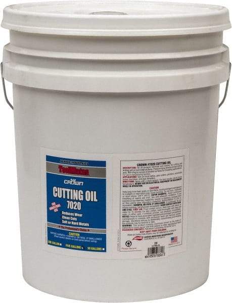 Crown - 5 Gal Pail Cutting Fluid - Straight Oil, For Deep Drawing, Drilling, Forming, Grinding, Machining, Sawing - Best Tool & Supply