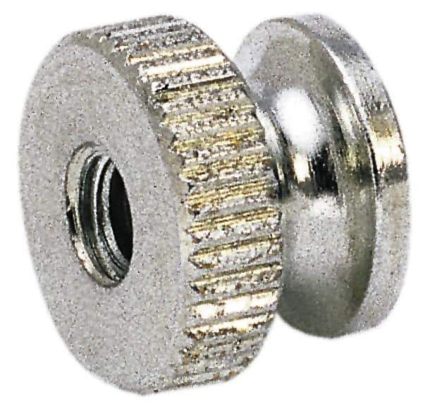 Electro Hardware - 5/16-18" UNC Thread, Uncoated, Grade 302, 303 Stainless Steel Round Knurled Thumb Nut - 13/32" Overall Height, 5/8" Head Diam - Best Tool & Supply