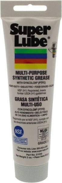 Synco Chemical - 3 oz Tube Synthetic General Purpose Grease - Translucent White, Food Grade, 450°F Max Temp, NLGIG 2, - Best Tool & Supply