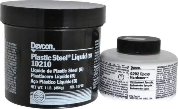 Devcon - 1 Lb Pail Two Part Epoxy - 45 min Working Time, Series Plastic Steel - Best Tool & Supply