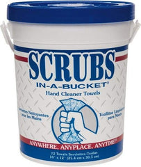 Scrubs - Pre-Moistened Hand Cleaning Wipes - Center Pull, 12-1/2" x 10-1/2" Sheet Size, Blue - Best Tool & Supply