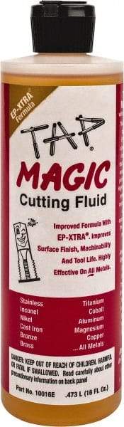 Tap Magic - Tap Magic EP-Xtra, 1 Pt Bottle Cutting & Tapping Fluid - Semisynthetic, For Boring, Broaching, Drilling, Engraving, Facing, Milling, Reaming, Sawing, Threading, Turning - Best Tool & Supply