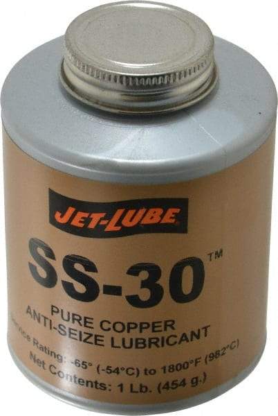 Jet-Lube - 1 Lb Can High Temperature Anti-Seize Lubricant - Copper, -65 to 1,800°F, Copper Colored, Water Resistant - Best Tool & Supply