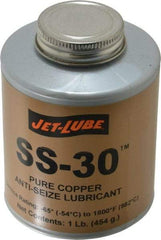 Jet-Lube - 1 Lb Can High Temperature Anti-Seize Lubricant - Copper, -65 to 1,800°F, Copper Colored, Water Resistant - Best Tool & Supply