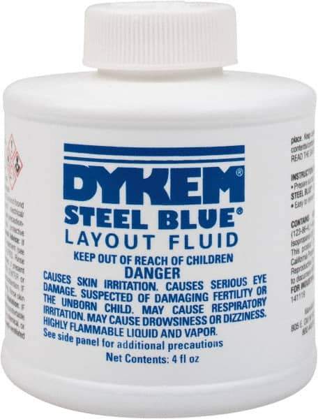 Dykem - Blue Layout Fluid - 4 Ounce Brush Top Can - Best Tool & Supply