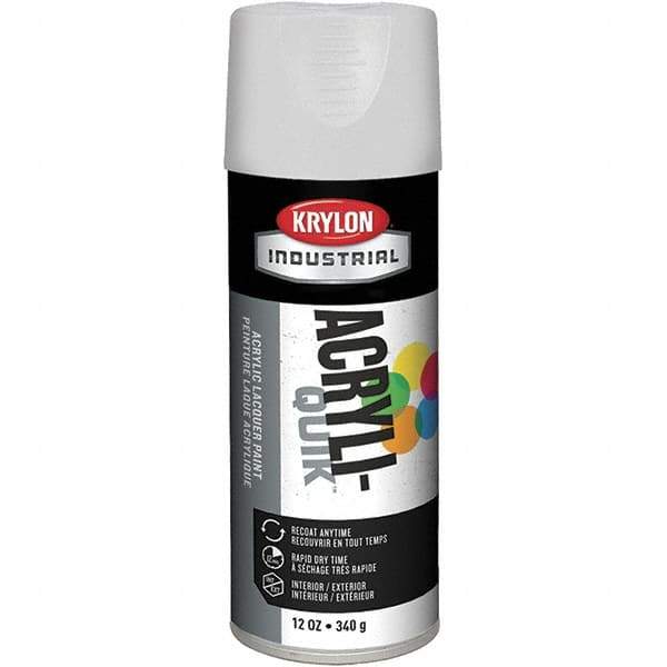 Krylon - White, 12 oz Net Fill, Gloss, Lacquer Spray Paint - 15 to 20 Sq Ft per Can, 16 oz Container, Use on Cabinets, Color Coding Steel & Lumber, Conduits, Drums, Ducts, Furniture, Motors, Pipelines, Tools - Best Tool & Supply