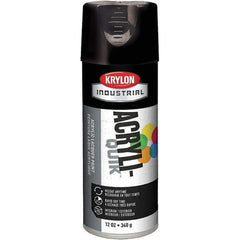 Krylon - Black, 12 oz Net Fill, Gloss, Lacquer Spray Paint - 15 to 20 Sq Ft per Can, 16 oz Container, Use on Cabinets, Color Coding Steel & Lumber, Conduits, Drums, Ducts, Fabric, Furniture, Motors, Pipelines, Tools - Best Tool & Supply