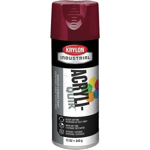 Krylon - Cherry Red, 12 oz Net Fill, Gloss, Lacquer Spray Paint - 15 to 20 Sq Ft per Can, 16 oz Container, Use on Cabinets, Color Coding Steel & Lumber, Conduits, Drums, Ducts, Furniture, Motors, Pipelines, Tools - Best Tool & Supply