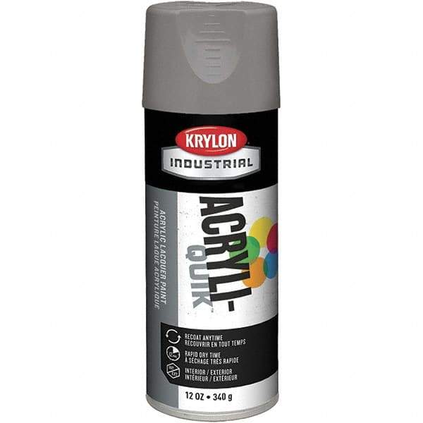 Krylon - Smoke Gray, 12 oz Net Fill, Gloss, Lacquer Spray Paint - 15 to 20 Sq Ft per Can, 16 oz Container, Use on Cabinets, Color Coding Steel & Lumber, Conduits, Drums, Ducts, Furniture, Motors, Pipelines, Tools - Best Tool & Supply