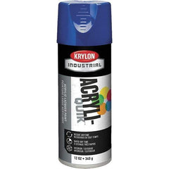 Krylon - True Blue, 12 oz Net Fill, Gloss, Lacquer Spray Paint - 15 to 20 Sq Ft per Can, 16 oz Container, Use on Cabinets, Color Coding Steel & Lumber, Conduits, Drums, Ducts, Furniture, Motors, Pipelines, Tools - Best Tool & Supply