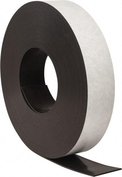 Mag-Mate - 100' Long x 3" Wide x 1/8" Thick Flexible Magnetic Strip - 48 Lb Max Pull Force, 56 Linear Ft/Lb Magnetic Pull Force, Adhesive Back - Best Tool & Supply