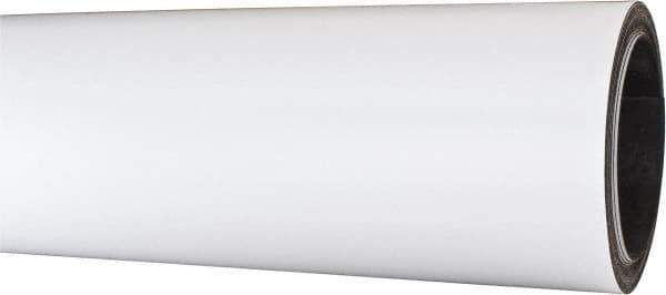 Mag-Mate - 25' Long x 24-3/8" Wide x 1/32" Thick Flexible Magnetic Sheet - 85 Lb Max Pull Force, 196 Linear Ft/Lb Magnetic Pull Force, Plain Back, White - Best Tool & Supply