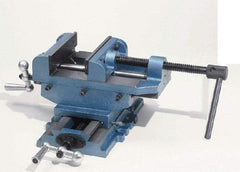 Palmgren - 6" Jaw Opening Capacity x 2" Throat Depth, Horizontal Drill Press Vise - 6" Wide Jaw, Cross Slide Base, Standard Speed, 8" OAL x 7-1/4" Overall Height - Best Tool & Supply