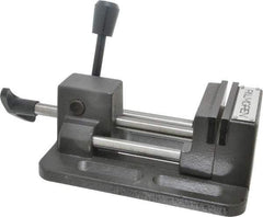 Palmgren - 3" Jaw Opening Capacity x 1" Throat Depth, Horizontal Drill Press Vise - 3" Wide Jaw, Stationary Base, Standard Speed, 12-1/4" OAL x 2-3/4" Overall Height - Best Tool & Supply