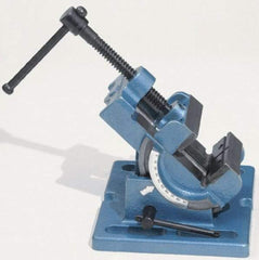 Palmgren - 4" Jaw Opening Capacity x 1-3/4" Throat Depth, Angle Drill Press Vise - 4" Wide Jaw, Stationary Base, Rapid Action, 7-3/8" OAL x 4-1/2" Overall Height - Best Tool & Supply