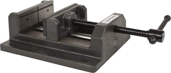 Palmgren - 6" Jaw Opening Capacity x 2" Throat Depth, Horizontal Drill Press Vise - 6" Wide Jaw, Stationary Base, Standard Speed, 11" OAL x 3-9/16" Overall Height - Best Tool & Supply