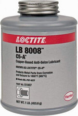 Loctite - 1 Lb Can High Temperature Anti-Seize Lubricant - Copper/Graphite, -29 to 1,800°F, Copper Colored, Water Resistant - Best Tool & Supply