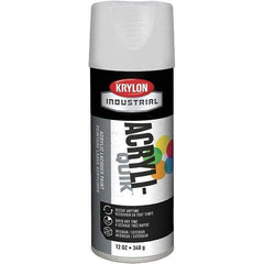 Krylon - White, 12 oz Net Fill, Semi Gloss, Lacquer Spray Paint - 15 to 20 Sq Ft per Can, 16 oz Container, Use on Cabinets, Color Coding Steel & Lumber, Conduits, Drums, Ducts, Furniture, Motors, Pipelines, Tools - Best Tool & Supply