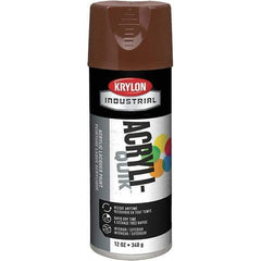 Krylon - Leather Brown, 12 oz Net Fill, Gloss, Lacquer Spray Paint - 15 to 20 Sq Ft per Can, 16 oz Container, Use on Cabinets, Color Coding Steel & Lumber, Conduits, Drums, Ducts, Furniture, Motors, Pipelines, Tools - Best Tool & Supply