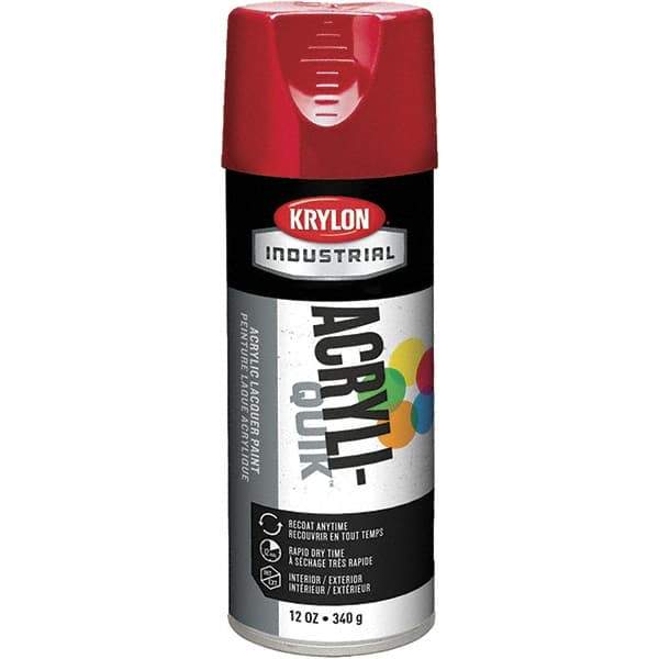 Krylon - Banner Red, Lacquer Spray Paint - 16 oz Container, Use on Cabinets, Color Coding Steel & Lumber, Conduits, Drums, Ducts, Furniture, Motors, Pipelines, Tools - Best Tool & Supply