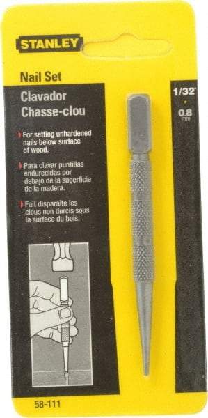 Stanley - Nail Punch - 4" OAL, Steel - Best Tool & Supply