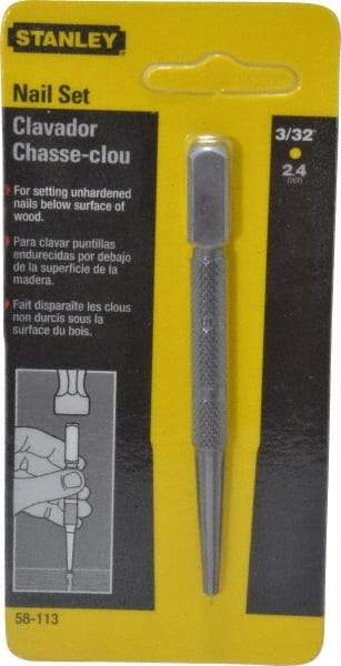 Stanley - Nail Punch - 4" OAL, Steel - Best Tool & Supply