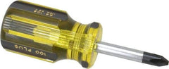 Stanley - #2, 3-1/2" OAL, Stubby Phillips Pocket Screwdriver - 1-1/2" Blade Length, Round Shank, Acetate Handle - Best Tool & Supply