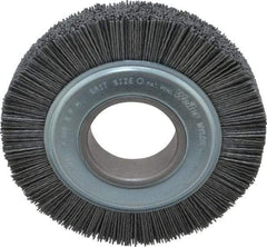 Weiler - 6" OD, 2" Arbor Hole, Crimped Nylon Wheel Brush - 1" Face Width, 1-1/4" Trim Length, 0.04" Filament Diam, 3,600 RPM - Best Tool & Supply