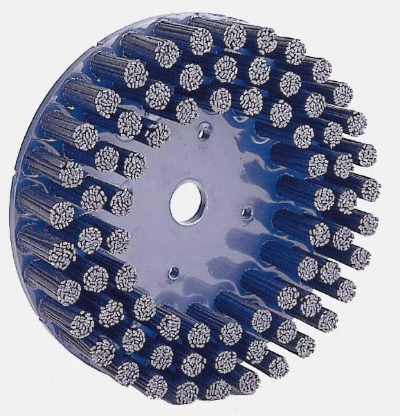 Weiler - 8" 120 Grit Silicon Carbide Crimped Disc Brush - Fine Grade, Plain Hole Connector, 1-1/2" Trim Length, 7/8" Arbor Hole - Best Tool & Supply