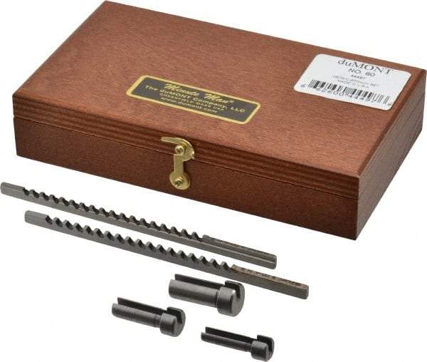 Dumont Minute Man - 5 Piece, 2 to 3mm Keyway Width, Style A Keyway Broach Set - Bright Finish High Speed Steel Broach, Collared Bushing, 6 to 10mm Bushing Diam - Best Tool & Supply