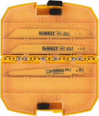 DeWALT - 15 Pieces, 6" Long x 0.04" Thickness, Bi-Metal Reciprocating Saw Blade Set - Straight Profile, 6 to 18 Teeth, Toothed Edge - Best Tool & Supply