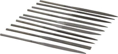 Value Collection - 10 Piece Swiss Pattern File Set - 6-1/4" Long, 2 Coarseness, Round Handle, Set Includes Barrette, Equalling, Half Round, Knife, Oval, Regular Pillar, Round, Square, Three Square, Warding - Best Tool & Supply