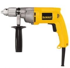 DeWALT - 1/2" Keyed Chuck, 0 to 600 RPM, Pistol Grip Handle Electric Drill - 7.8 Amps, 120 Volts, Reversible, Includes 360° Side Handle & Chuck Key with Holder - Best Tool & Supply