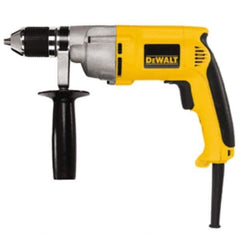 DeWALT - 1/2" Keyless Chuck, 0 to 600 RPM, Pistol Grip Handle Electric Drill - 7.8 Amps, 120 Volts, Reversible, Includes 360° Side Handle - Best Tool & Supply