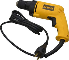 DeWALT - 3/8" Keyless Chuck, 1,200 RPM, Pistol Grip Handle Electric Drill - 6.7 Amps, 120 Volts, Reversible - Best Tool & Supply